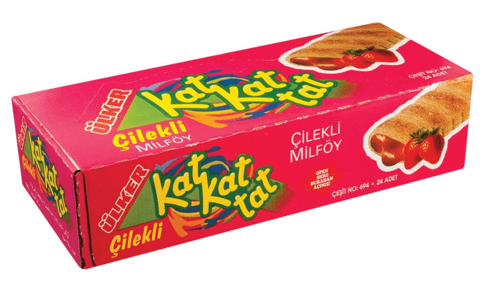 Ulker | Kat Kat Tat Crispy Puff Pastry with Strawberry Filling - TryAladdin