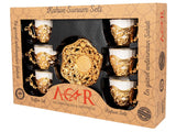 Acar | Turkish Coffee Set of Six - Elisa - Plain - Gold - TryAladdin