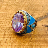 Amethyst Oval Ring Jewelry - TryAladdin