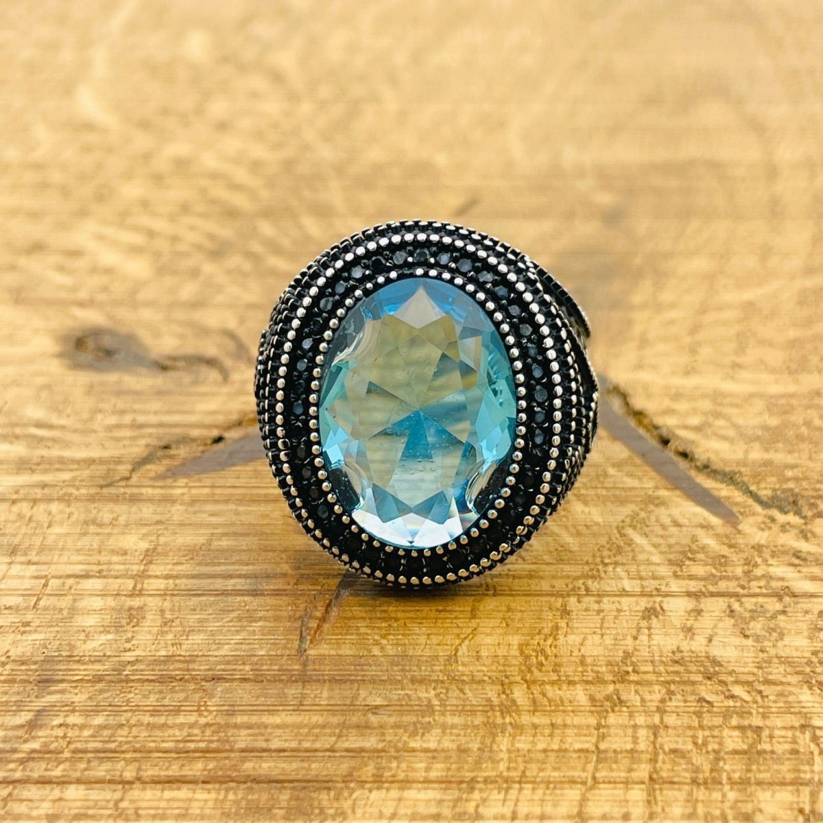 Aquamarine Silver Ring - TryAladdin