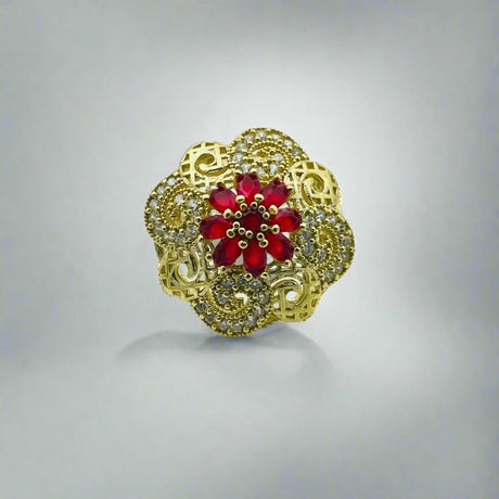 Istanbul Jewelry | Ruby Turkish Design Vintage Handmade Silver Ring - TryAladdin