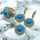 Istanbul Jewelry | Turquoise Ottoman Style Handmade Silver Set - TryAladdin