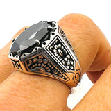 Black Onyx Stone Men's Ring - TryAladdin