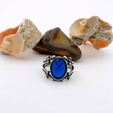 Blue Sapphire Stone Silver Ring - TryAladdin