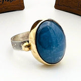 Blue Tourmaline Women's Silver Ring - TryAladdin