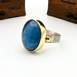 Blue Tourmaline Women's Silver Ring - TryAladdin