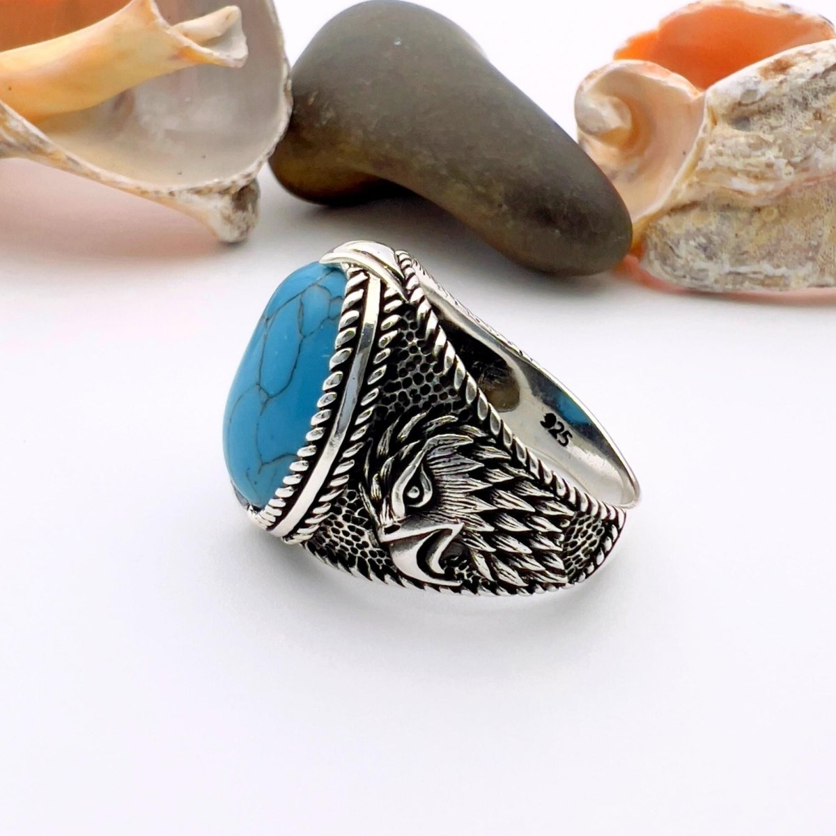 Blue Turquoise Square Ring - TryAladdin