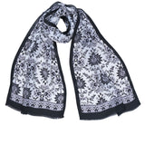 Cintemani Breathable Silk Scarf in Charcoal & Gray - TryAladdin