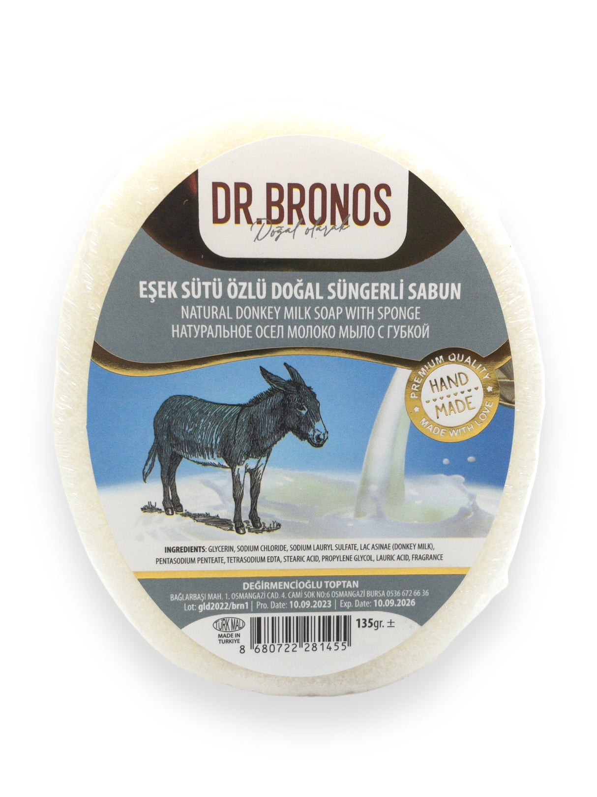 Dr. Bronos | Natural Donkey Milk Soap with Sponge - TryAladdin