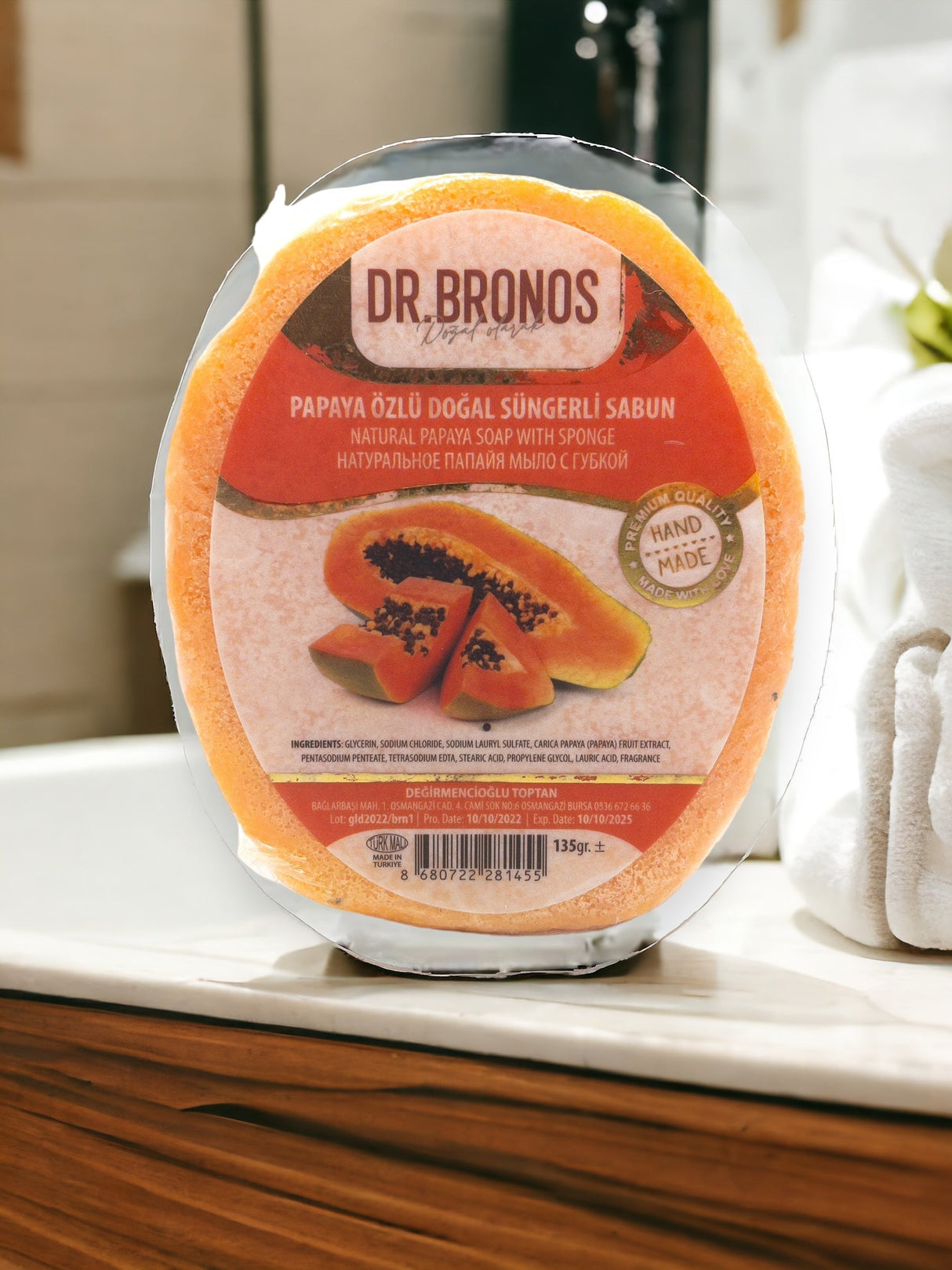 Dr. Bronos | Natural Papaya Soap with Sponge - TryAladdin