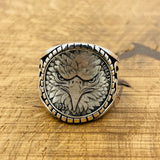 Eagle Face Model Silver Men's Ring - TryAladdin