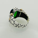 Emerald Silver Handmade Men's Ring - TryAladdin