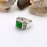 Emerald Squared Stone Ring Men - TryAladdin