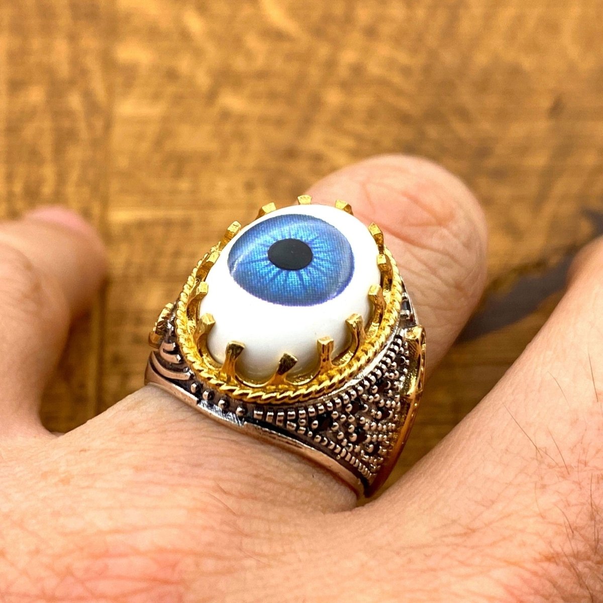 Evil Eye Silver Men’s Ring - TryAladdin