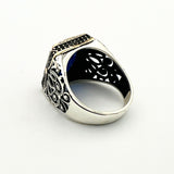 Handcrafted Men's Blue Sapphire Stone Ring - TryAladdin