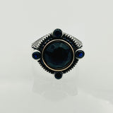 Handmade Men's Blue Sapphire Silver Ring - TryAladdin