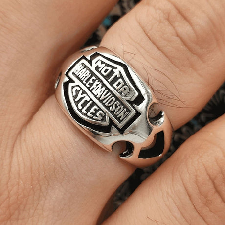 Harley Davidson Biker Silver Ring - TryAladdin