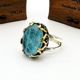 Light Blue Tourmaline Stone WoMen's Ring - TryAladdin