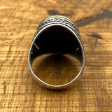 Men's Agate Stone Silver Ring - TryAladdin