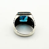 Men's Aquamarine Blue Stone Ring - TryAladdin