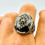 Men's Black Onyx Gemstone Silver Ring - TryAladdin