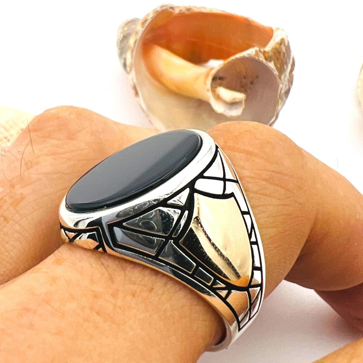 Men's Black Onyx Ottoman Ring - TryAladdin