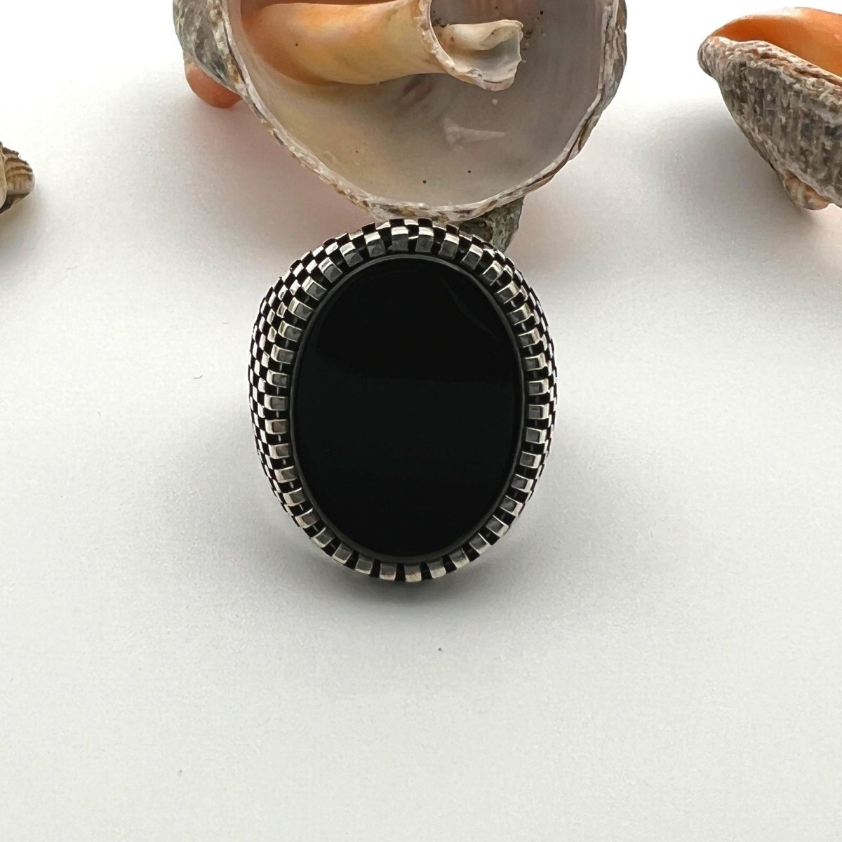 Men's Black Onyx Oval Ring - TryAladdin