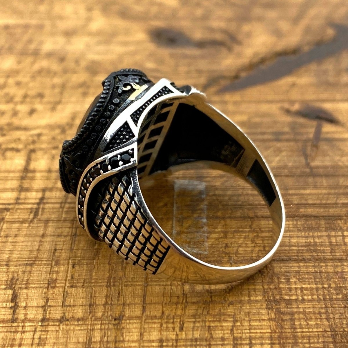 Men's Black Onyx Silver Ring - TryAladdin