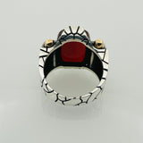 Men's Black Onyx Square Sterling Silver Gemstone Ring - TryAladdin