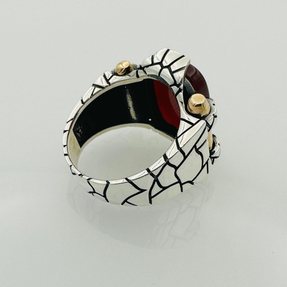 Men's Black Onyx Square Sterling Silver Gemstone Ring - TryAladdin