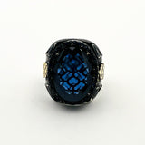 Men's Blue Sapphire Silver Ring - TryAladdin