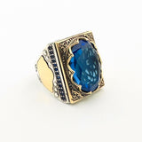 Men's Blue Sapphire Stone Ring - TryAladdin