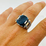 Men's Blue Zircon Silver Ring - TryAladdin