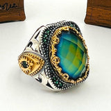 Men's Colormix Feeling Stone Silver Ring - TryAladdin