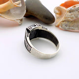 Men's Handmade Black Onyx Silver Ring - TryAladdin