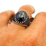 Men's Handmade Silver Onyx Ring - TryAladdin