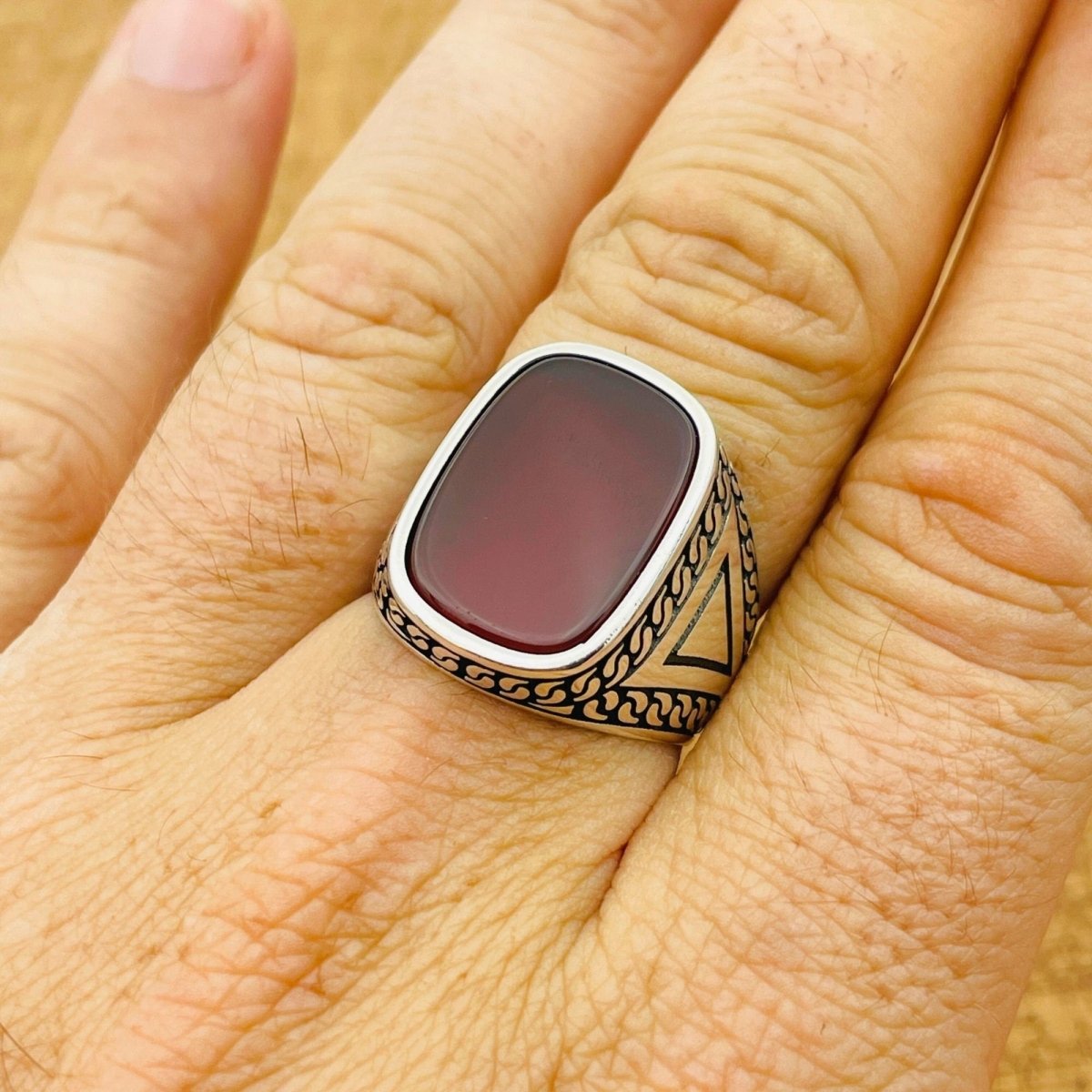 Men's Natural Agate Ring - TryAladdin