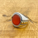 Men's Natural Aqeeq Stone Ring - TryAladdin