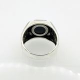 Men's Natural Black Onyx Silver Ring - TryAladdin