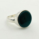 Men's Natural Green Gemstone Silver Ring - TryAladdin