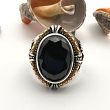 Men's Onyx Silver Ring - TryAladdin