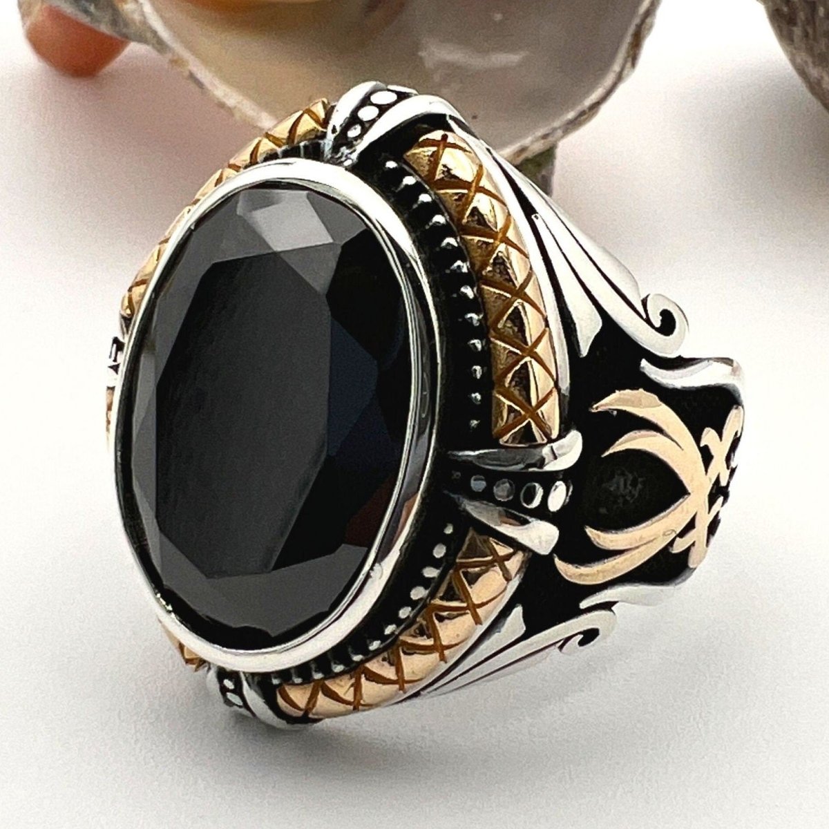 Men's Onyx Silver Ring - TryAladdin