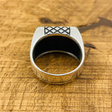 Men's Rectangle Black Onyx Stone Ring - TryAladdin