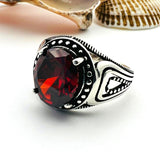 Men's Red Ruby Stone Ring - TryAladdin