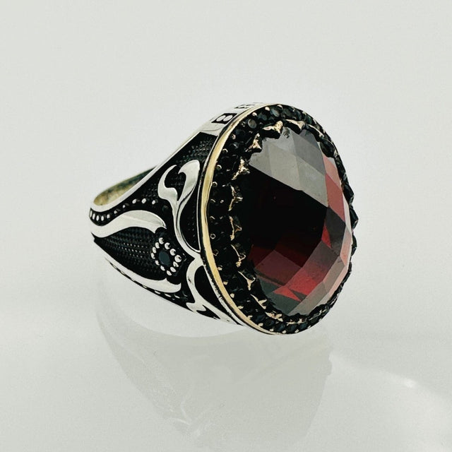 Men's Red Zircon Stone Ring - TryAladdin