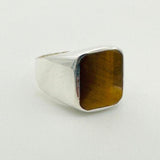 Men's Tiger's Eye Stone Silver Ring - TryAladdin