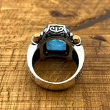 Men's Turkish Turquoise Handmade Silver Ring - TryAladdin