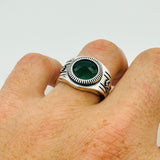 Men's Turkish Turquoise Square Silver Ring - TryAladdin