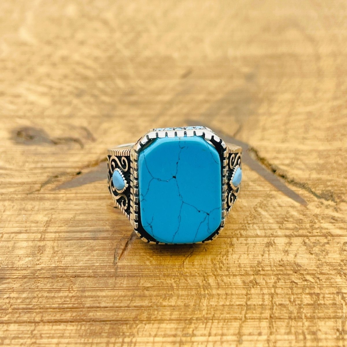 Men's Turquoise Silver Ring - TryAladdin