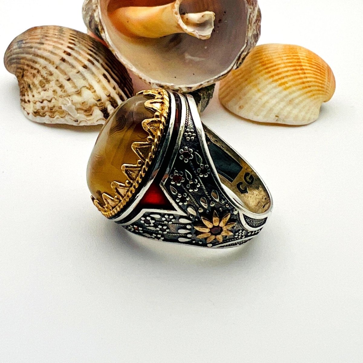 Men’s Yemeni Aqeeq Agate Ring - TryAladdin